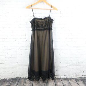 SALT & PEPPER BLACK BABY DOLL DRESS WITH LACE DETAIL SIZE MEDIUM